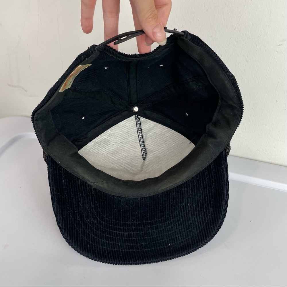 Vtg Cincinnati Bengals Black Corduroy Rope Hat Snapback Sports Hat One Size - Picture 6 of 7